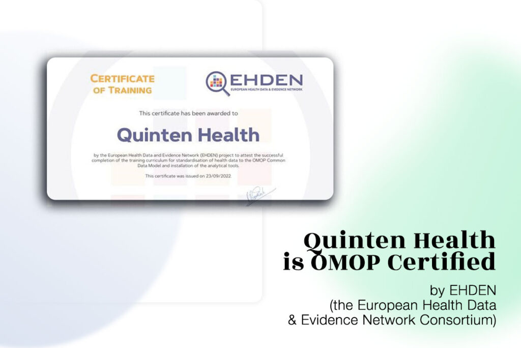 Quinten Health is OMOP certified by EHDEN