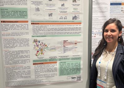 Melissa Rollot (Quinten Health) posing next to a poster at ISPOR event 2022