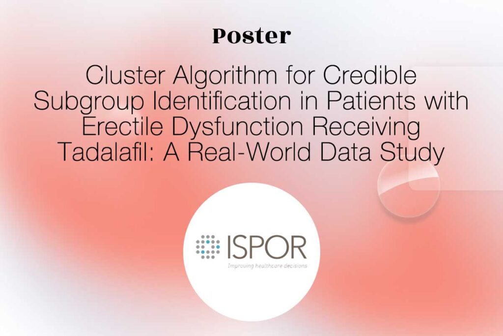 Thumbnail of the poster Cluster-Algorithm-for-Credible-Subgroup-Identification-in-Patients-with-Erectile-Dysfunction-Receiving-Tadalafil_A-Real-World-Data-Study-ISPOR-2023-Quinten-Health