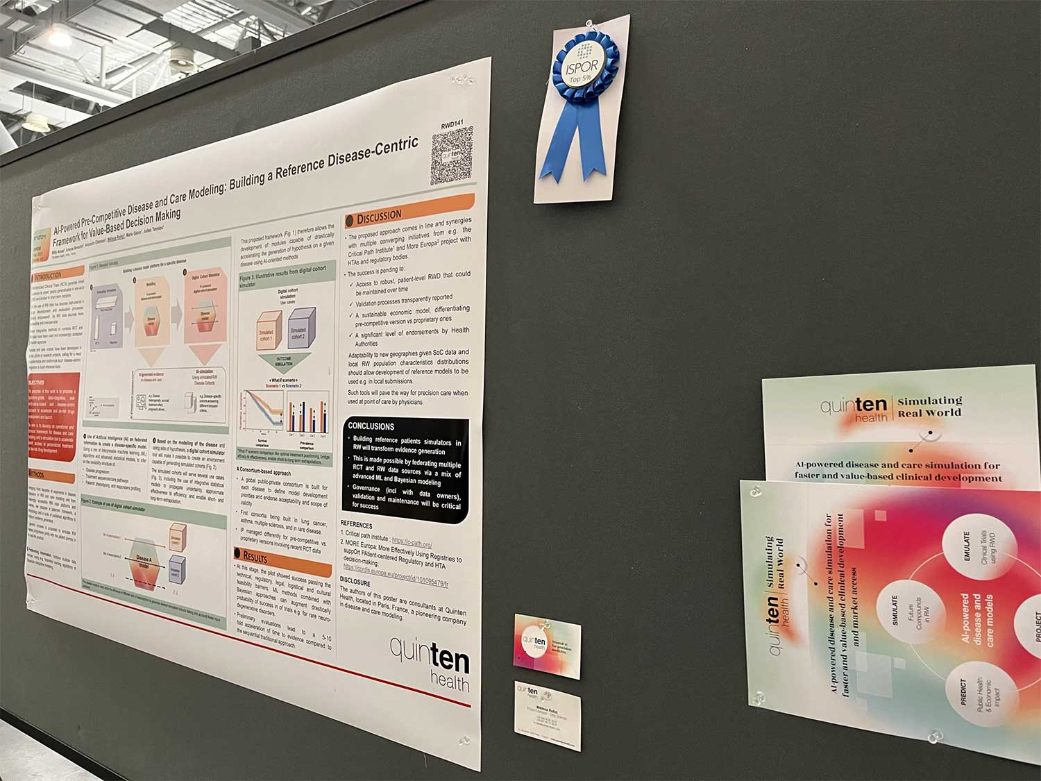 Poster with award : "AI-Powered Pre-Competitive Disease and Care Modeling: Building a reference Disease-Centric Framework for Value-Based Decision Making" by Quinten Health at ISPOR global 2023