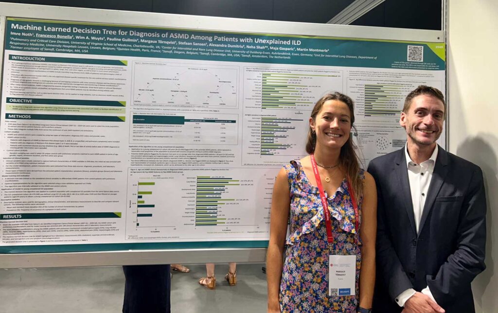 Margaux Törnqvist and Francesco Bonella at the annual European Respiratory Society congress 2023 in Milan.