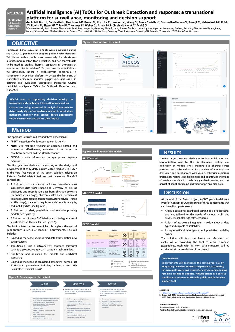 Visual of the poster entitled "Artificial Intelligence (AI) Tools for Outbreak Detection and Response: A Transnational Platform for Surveillance, Monitoring and Decision Support."